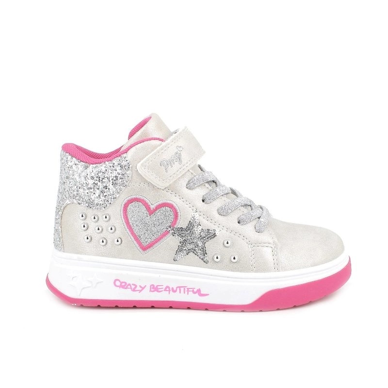 Sneakers da bambina platino