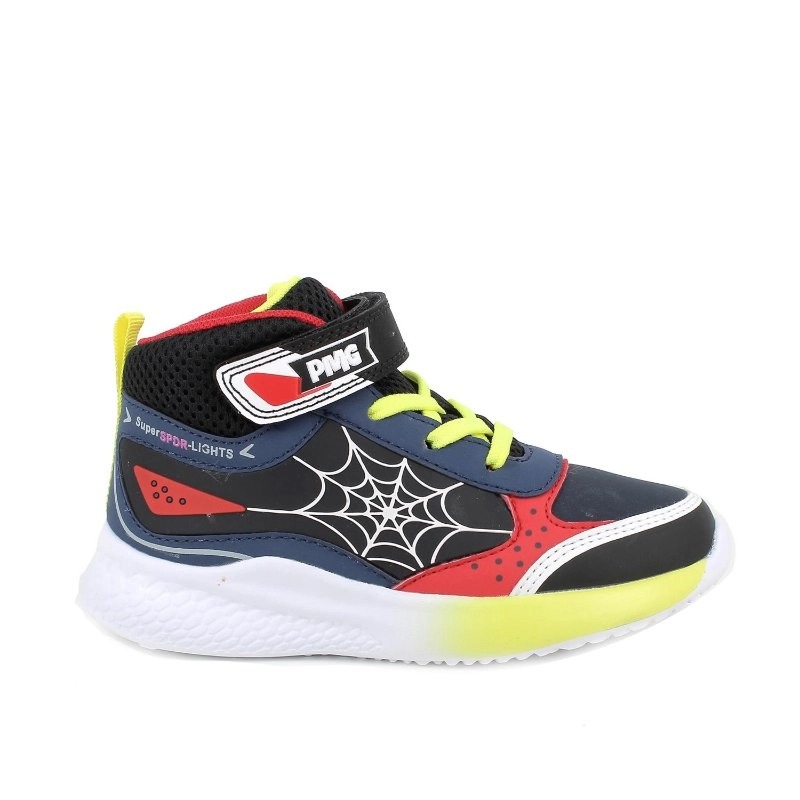 Sneakers da bambino navy-rosso-giallo fluo'